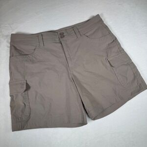 Eddie Bauer Women's Summer Trail Cargo Shorts Tan Size 12 Lightweight Outdoor